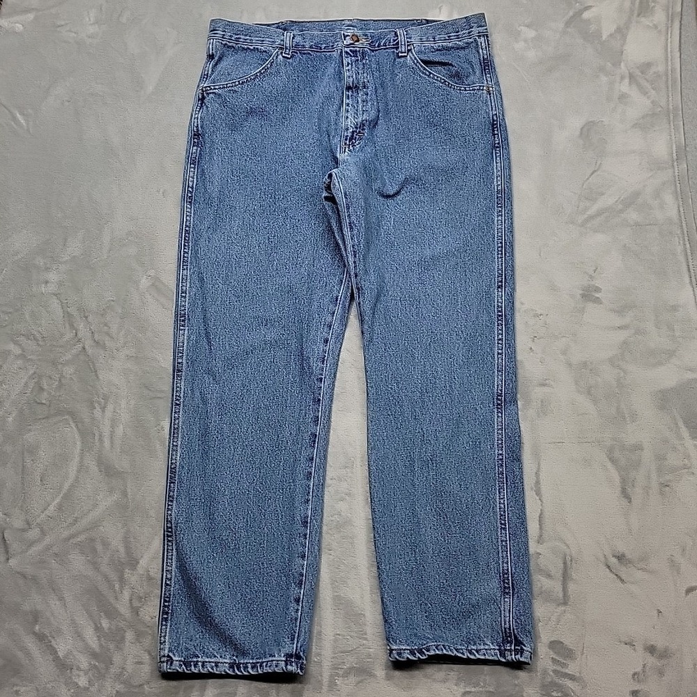 Rustler Jeans Mens 38x30 Blue Regular Fit Straight Leg Denim Workwear Casual